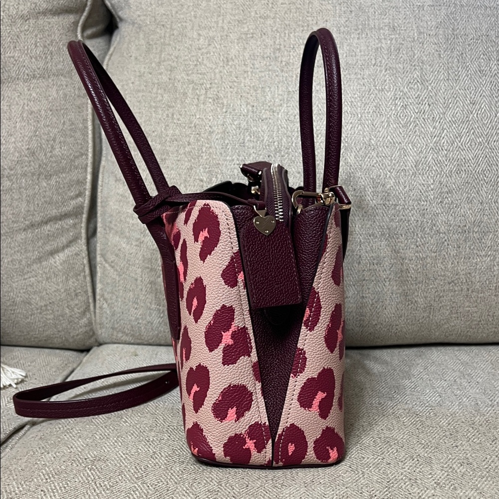 Kate Spade Burgundy and Pink Animal Print Satchel - Picture 5 of 5